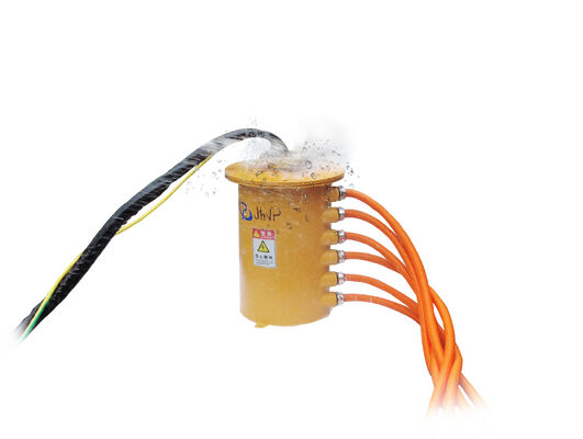 Ροταριακό δαχτυλίδι ολίσθησης με κυκλώματα ηλεκτρικής ενέργειας διπλής τάσης 1000VAC/24V και 4×300A για βαρύ περιστρεφόμενο εξοπλισμό γεώτρησης